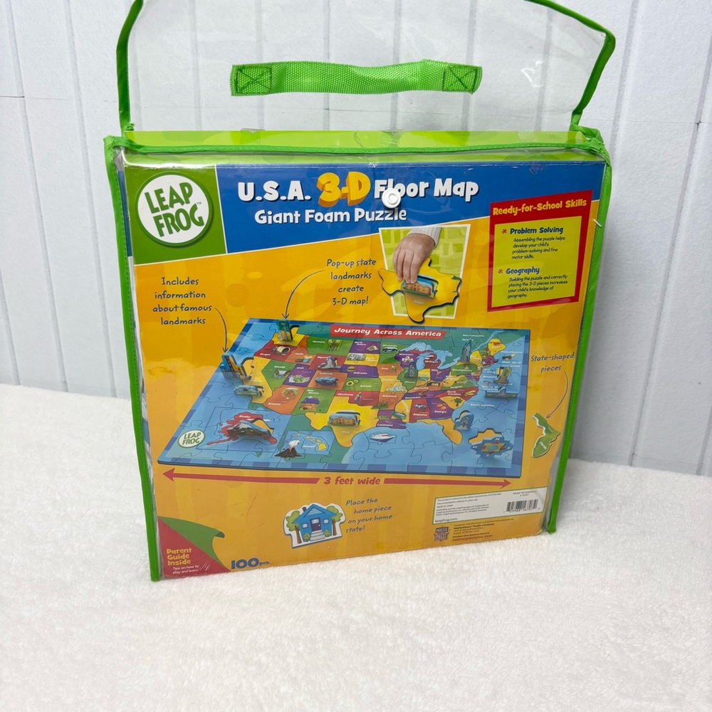 LeapFrog USA 3D Giant Foam Floor Map Puzzle - Colorful Educational Toy
